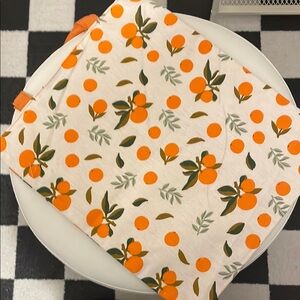 #035. Orange Patterned Tote Bag